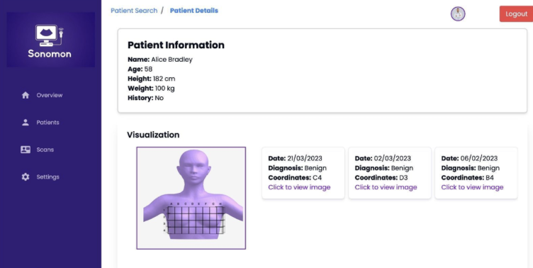 Patient management system interface